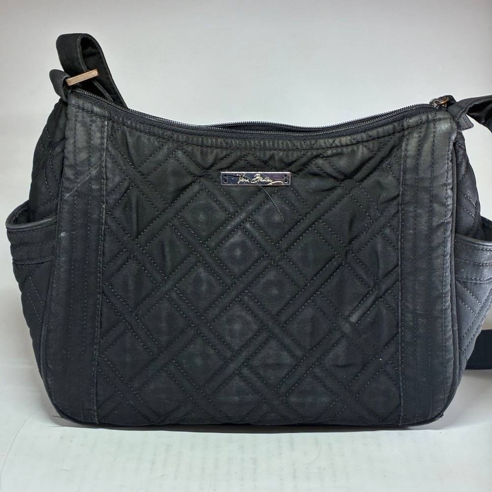 Vera Bradley Quilted Shoulder Bag Black Diamond Lattice